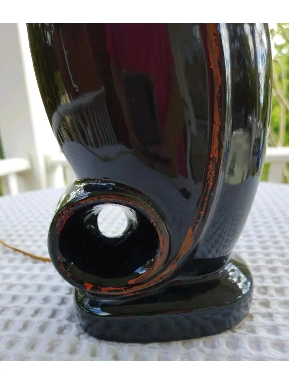 MCM Black Ceramic Table Lamp 5